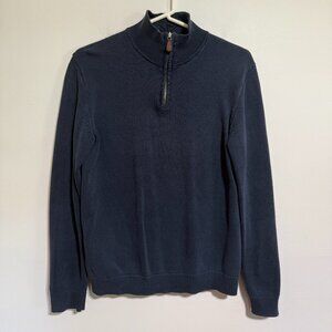 J. Crew 100% Cotton Quarter zip Knit Sweater in Navy, Small